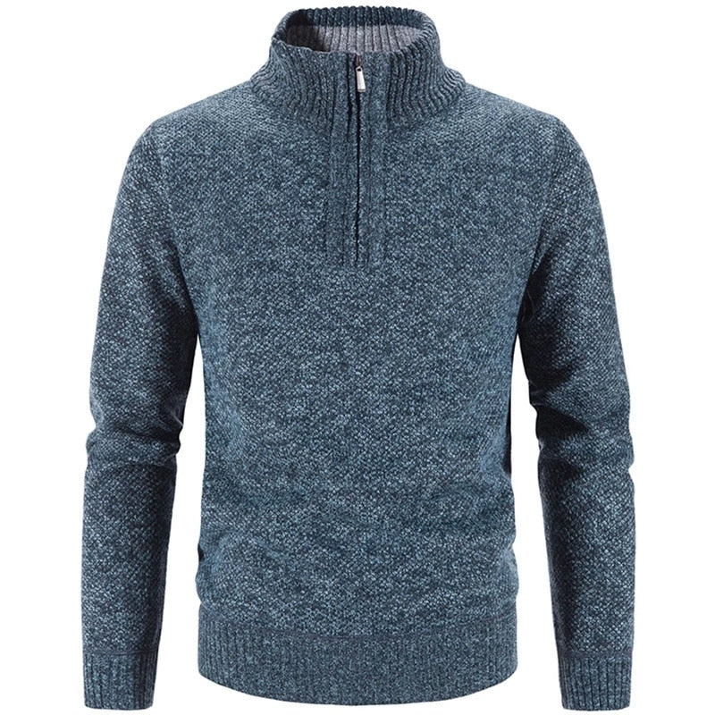 Winter Men's Fleece Thicker Sweater Half Zipper Turtleneck Warm Pullover Quality Male Slim Knitted Sweaters The Clothing Company Sydney