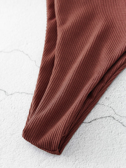 Low Waist Padded Bodysuit Two Pieces Swimsuit Tarzan Gather Cup Bikinis Curtain String Ribbed Two-Piece Suits The Clothing Company Sydney