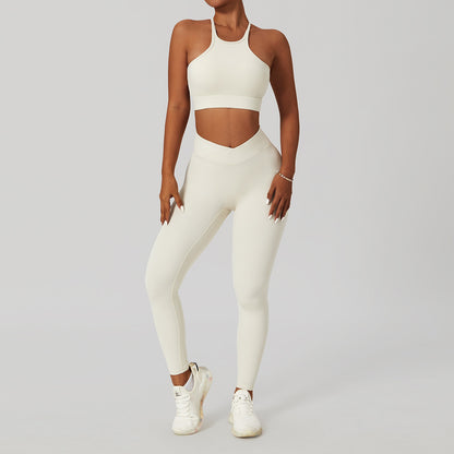 2 Piece Women's Yoga Set Workout Shirts Sport Pants Bra Gym Suits Fitness Shorts Crop Top High Waist Running Leggings Sports Sets The Clothing Company Sydney