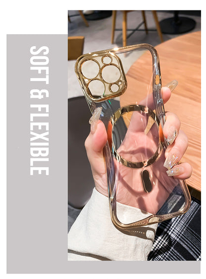 Luxury Plating Clear Magnetic For Magsafe Wireless Charge Case For iPhone 13 12 11 Pro Max X XR XS Plus Soft Silicone Cover The Clothing Company Sydney
