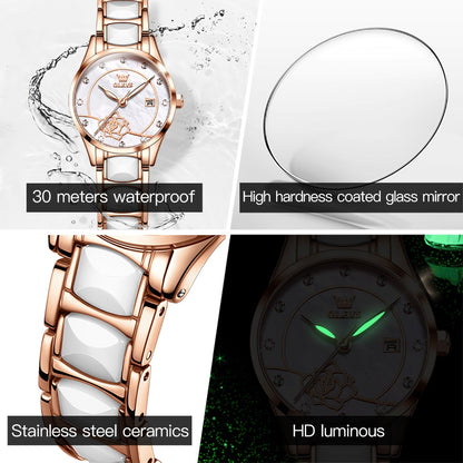 OLEVS Luxury Quartz Japan Movement 30M Water resistant Ceramics Ladies Watch Clothing Company Sydney