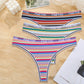 3 Pack Cotton Mix Seamless G-string Colorful Striped Lingerie Panties S-XL Thongs Female Letter Waist Underwear Briefs The Clothing Company Sydney