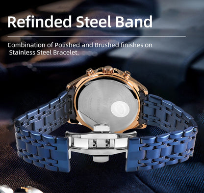 Mens Watch Waterproof Sport Wristwatch for Men Stainless Steel Business Quartz Watches Clock Gift for Father Birthday The Clothing Company Sydney