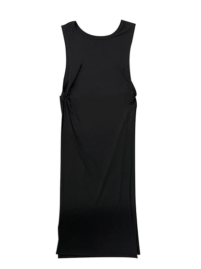 Solid Sleeveless Beach cover-ups dress Tunic Long Pareos Bikinis High Cut Cover up side slit beach dress Beachwear The Clothing Company Sydney