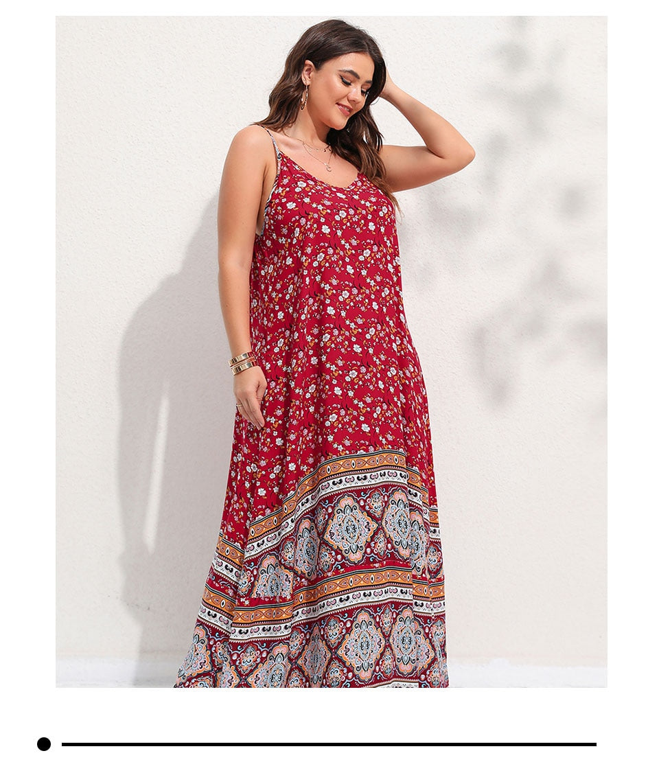 Ditsy Floral Maxi Cami Dress Backless Plus Size Women's Summer Elegant Large Hem Beach Dresses The Clothing Company Sydney