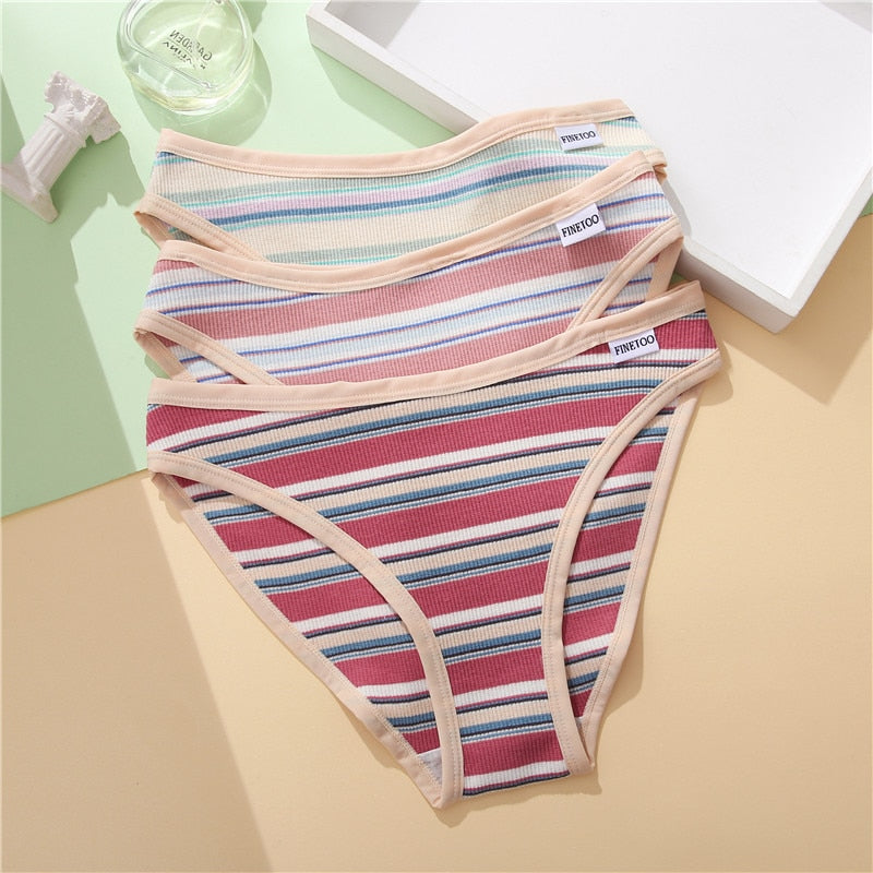 2 Pack Cotton Mix Panties Femme Colorful Striped Lingerie Briefs Underpant Ladies Underwear The Clothing Company Sydney