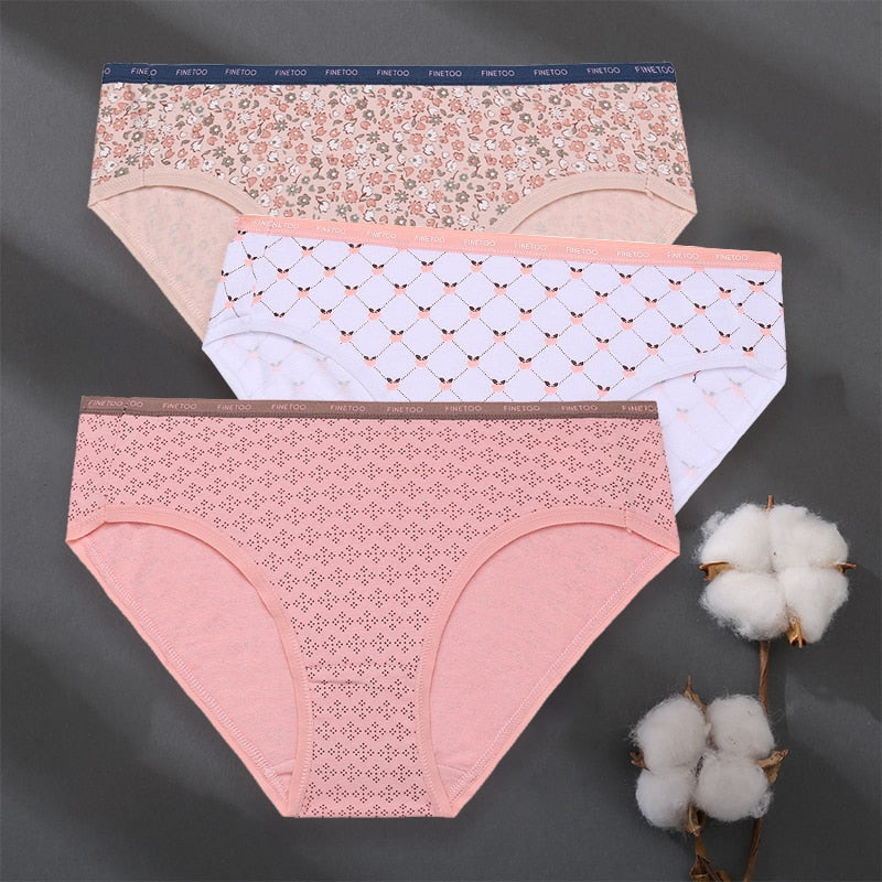 3 pack Set Women Panties Cotton Underwear Patchwork Cute Design Lingerie Underpants Pantys Sexy Briefs Intimates for Girls The Clothing Company Sydney