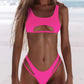 2 Piece Micro Bikini Swimsuit Rib Bikini Set Push Up Women Swimwear Brazilian Cut Out Neon Bathing Suit The Clothing Company Sydney