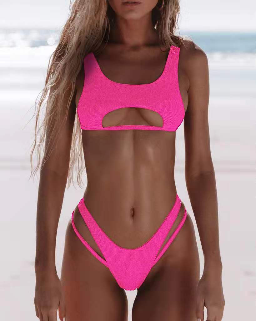 2 Piece Micro Bikini Swimsuit Rib Bikini Set Push Up Women Swimwear Brazilian Cut Out Neon Bathing Suit The Clothing Company Sydney