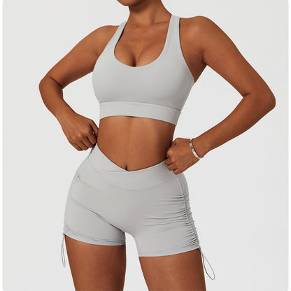 2 Piece Women's Yoga Set Workout Shirts Sport Pants Bra Gym Suits Fitness Shorts Crop Top High Waist Running Leggings Sports Sets The Clothing Company Sydney