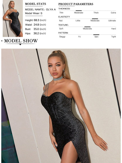 One Shoulder Diamonds Party Dress Women Summer Sleeveless Celebrity Sequins Evening Fashion Night Club Dress The Clothing Company Sydney