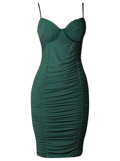 Spaghetti Strap Green Bandage Dress Summer Night Club V Neck Draped Evening Celebrity Party Dresses Outfits The Clothing Company Sydney