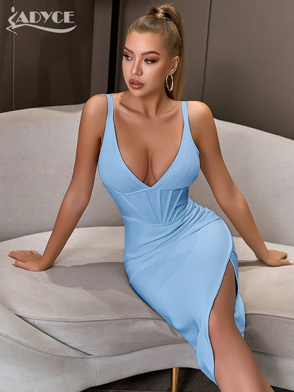 Spaghetti Strap Bodycon Bandage Dress Summer V Neck Club Elegant Outwear Celebrity Runway Party Dress The Clothing Company Sydney