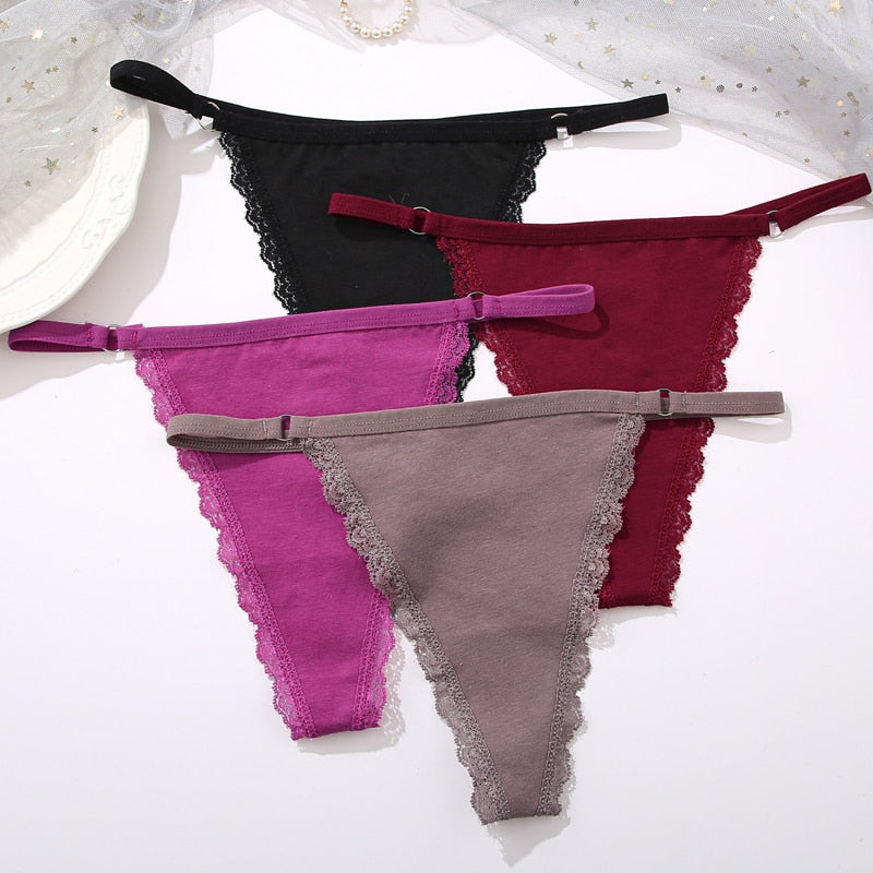 2 Pack Set G-String Cotton Mix Panties Low Waist thong Solid Underpants Comfortable Underwear Intimate Lingerie The Clothing Company Sydney