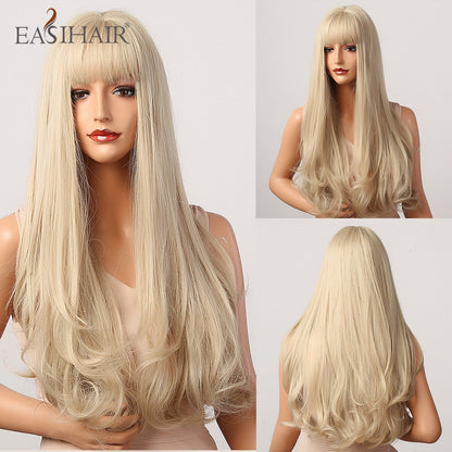Brown Straight Synthetic Wigs with Bangs Natural Layered Hair Wigs for Women Daily Cosplay Party Heat Resistant Wigs The Clothing Company Sydney