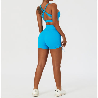 2 Piece Women's Yoga Set Workout Shirts Sport Pants Bra Gym Suits Fitness Shorts Crop Top High Waist Running Leggings Sports Sets The Clothing Company Sydney