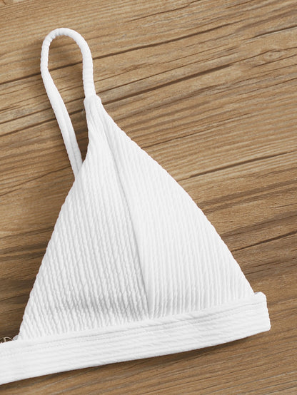 2 Piece Swimsuit Textured Triangle Tie Side Bikinis Two Piece Swimwear Bikini Set Summer Beach Bathing Suit The Clothing Company Sydney