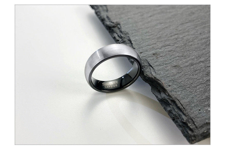 Basic 6mm Men Wedding Black Tungsten Carbide Ring, Matte Finished Minimalist Finger Bands Jewellery The Clothing Company Sydney