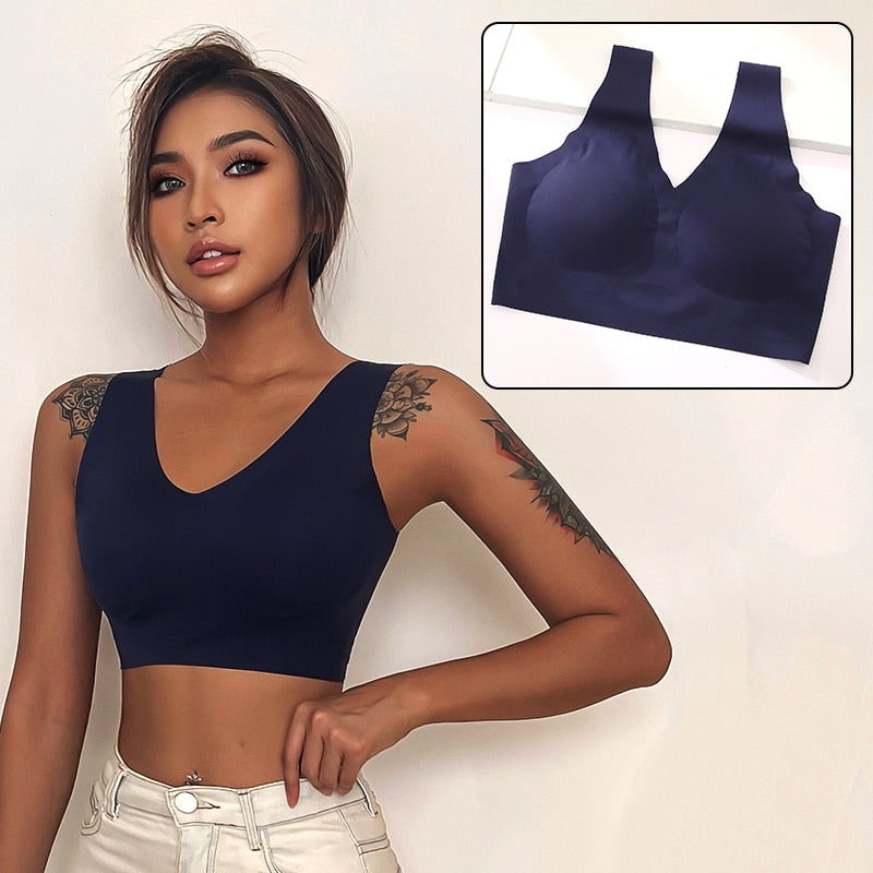 Seamless Sports Bras Plunge Bra Top Push Up Brassiere Deep V Pad Underwear Bralette Lingerie The Clothing Company Sydney