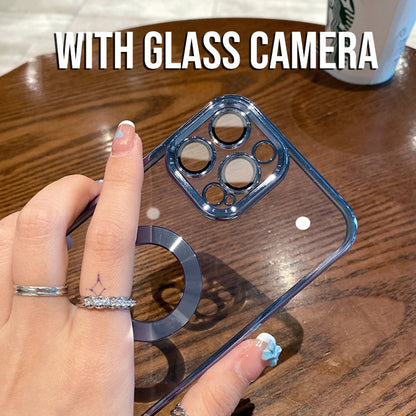 Luxury Square Plating Clear Case For iPhone 13 12 11 Pro Max X XR XS Plus LOGO Hole Hollow Soft Silicone Glass Camera Cover The Clothing Company Sydney