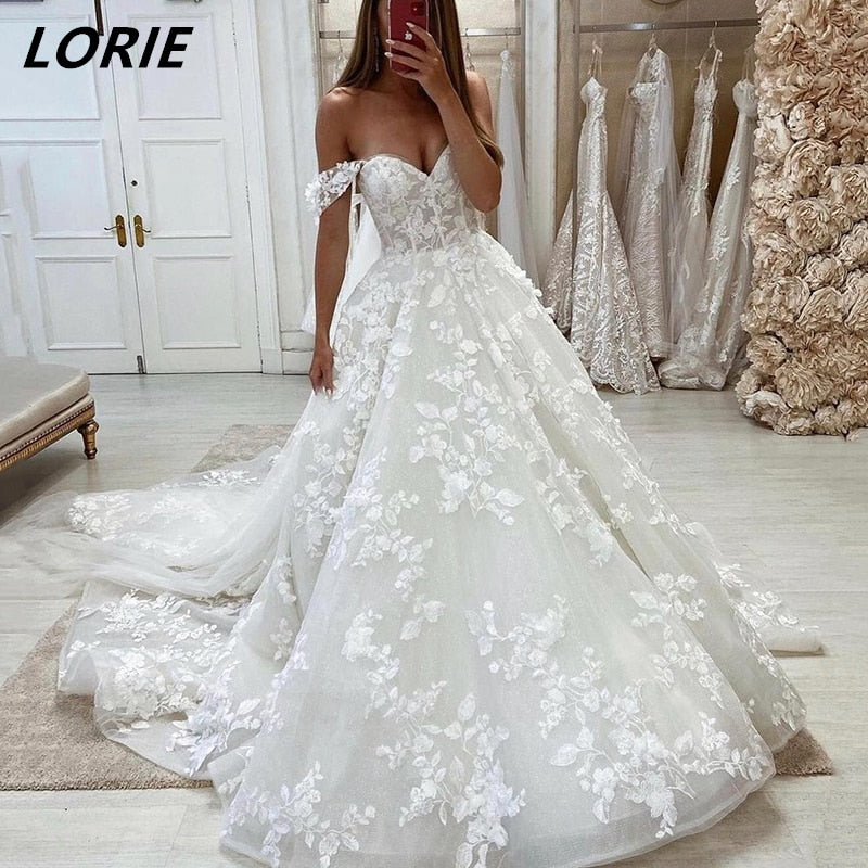 Exquisite Lace Off Shoulder Wedding Dresses Short Sleeves Sweetheart Boho Bridal Gowns The Clothing Company Sydney