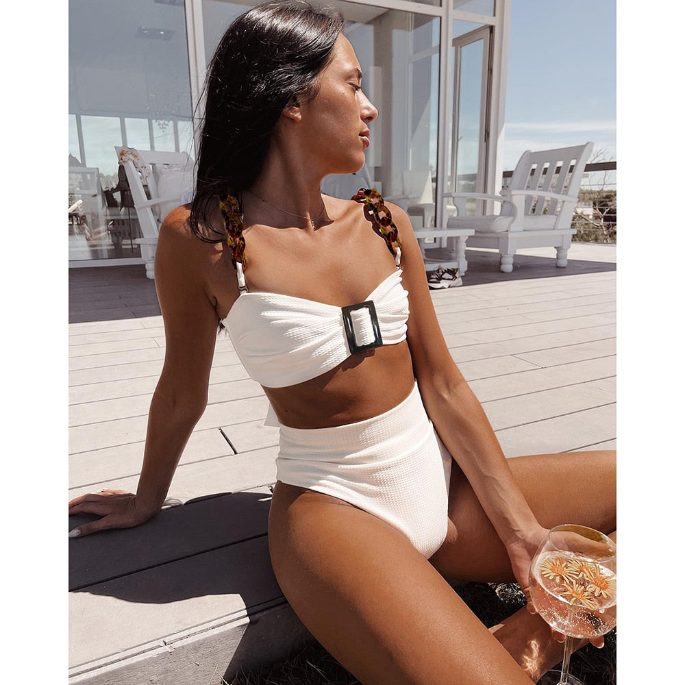 High Waist Swimsuit Push Up Swimwear Bathing Suit Bikini Two Piece Set Beachwear The Clothing Company Sydney