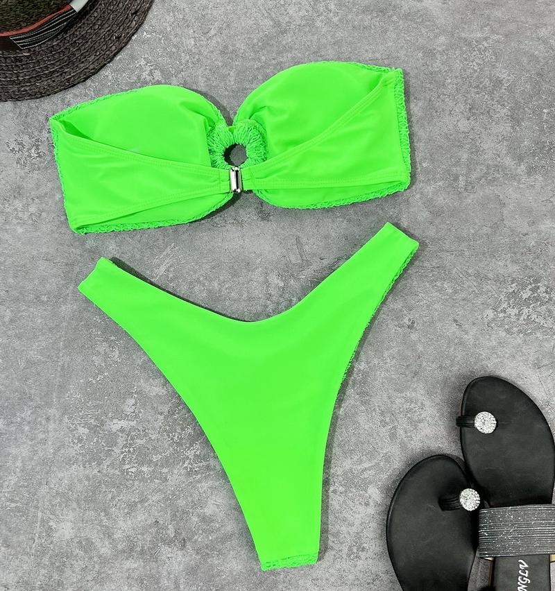 High Cut Swimsuits Bandeau Bikini Set Thong Swimwear Strapless Brazilian Bikini Set Bathing Suit The Clothing Company Sydney