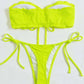 Tie Front Bandeau Thong Bikinis Two Piece Swimwear Swimsuit Bikini Set Summer Beach Bathing Suit The Clothing Company Sydney