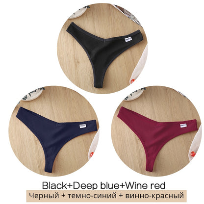 3 pack/Set Women's Cotton Mix Thongs Panties Low Waist G-String Briefs Ladies Brazilian Lingerie Girls Breathable Intimates The Clothing Company Sydney