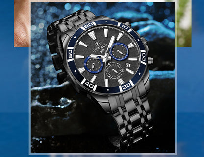 Mens Watch Waterproof Sport Wristwatch for Men Stainless Steel Business Quartz Watches Clock Gift for Father Birthday The Clothing Company Sydney
