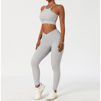 2 Piece Women's Yoga Set Workout Shirts Sport Pants Bra Gym Suits Fitness Shorts Crop Top High Waist Running Leggings Sports Sets The Clothing Company Sydney