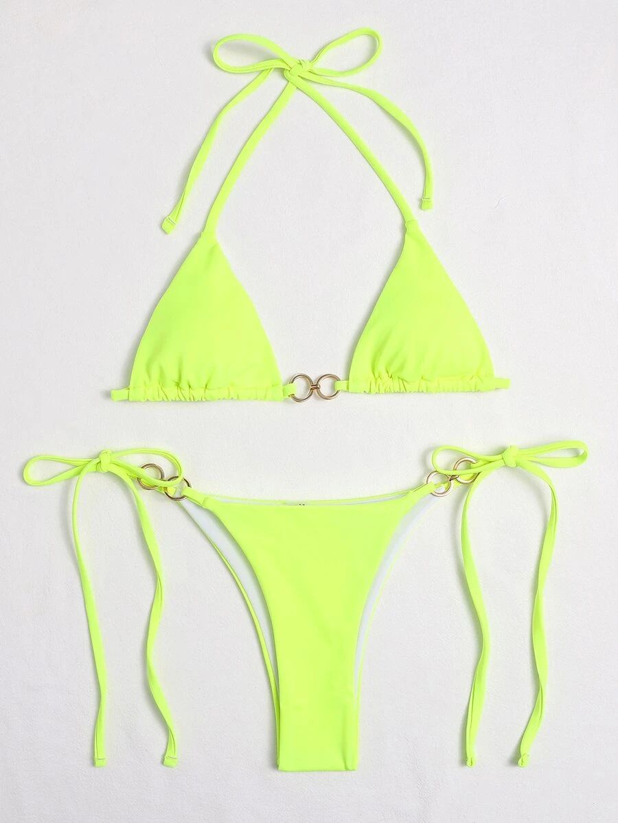 Ring Linked Micro Triangle Thong Bikini Set Two Piece Swimwear Sexy Swimsuit Summer Beach Bathing Suit Bikinis The Clothing Company Sydney