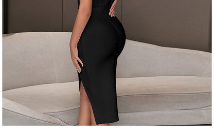 Spaghetti Strap Bodycon Bandage Dress Summer V Neck Club Elegant Outwear Celebrity Runway Party Dress The Clothing Company Sydney
