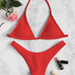 2 Piece Swimwear Tie Ribbed Thong Bikini Set Swimsuit Padded Bandage Beach Summer Backless Bathing Suit The Clothing Company Sydney