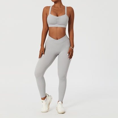 2 Piece Women's Yoga Set Workout Shirts Sport Pants Bra Gym Suits Fitness Shorts Crop Top High Waist Running Leggings Sports Sets The Clothing Company Sydney