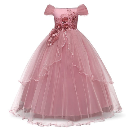 Kid Wedding Dresses for Girls Elegant Flower Princess Long Gown Baby Girl Christmas Dress Size 6 12 14 Years The Clothing Company Sydney