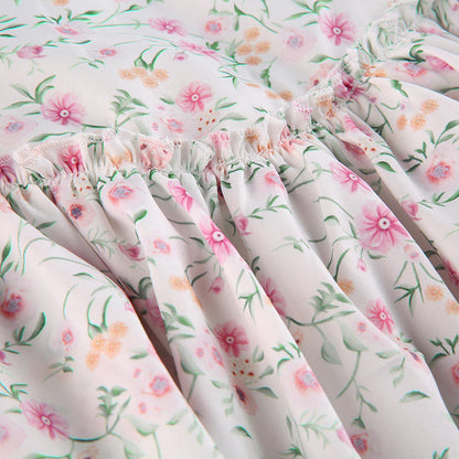 French Romantic Strap Floral Printing Summer Fashion Chic Ruffles Pleated Dress Mini Double Layer Dress The Clothing Company Sydney