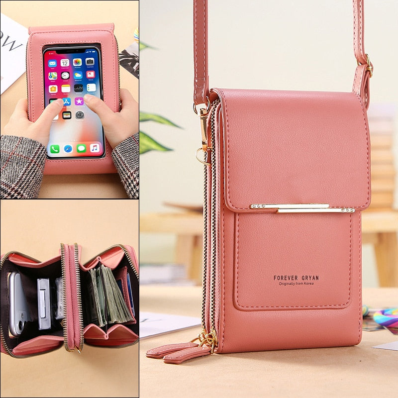 Ladies Handbags Female Pu Leather Shoulder Bags Touch Screen Phone Purse Crossbody Bag Large Capacity Hand Bag The Clothing Company Sydney