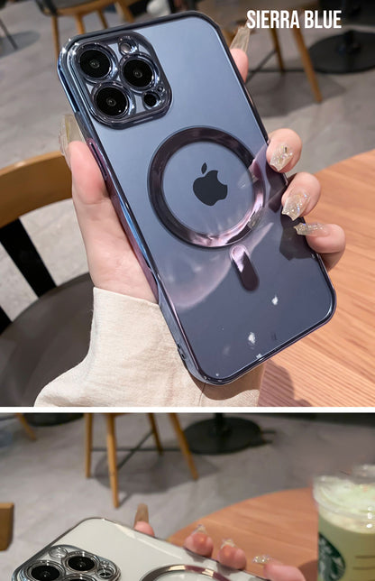 Luxury Plating Clear Magnetic For Magsafe Wireless Charge Case For iPhone 13 12 11 Pro Max X XR XS Plus Soft Silicone Cover The Clothing Company Sydney