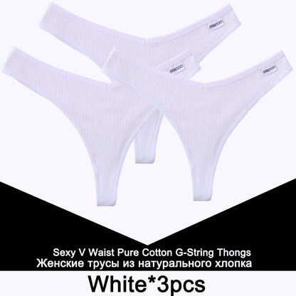 3 Pack Cotton V-Waist G-String Women Panties Comfort Underwear T-Back Thongs Intimates Lingerie Panties Set The Clothing Company Sydney
