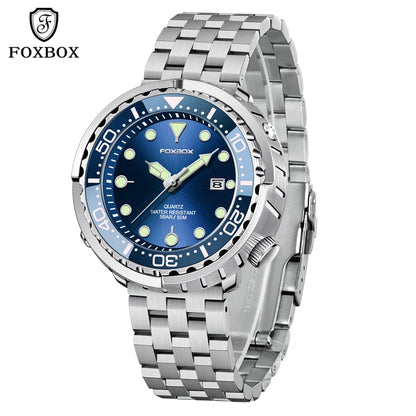 Lige Fashion Mens Watches Foxbox Top Brand Luxury 5ATM Sports Waterproof Quartz Date Luminous Watch The Clothing Company Sydney