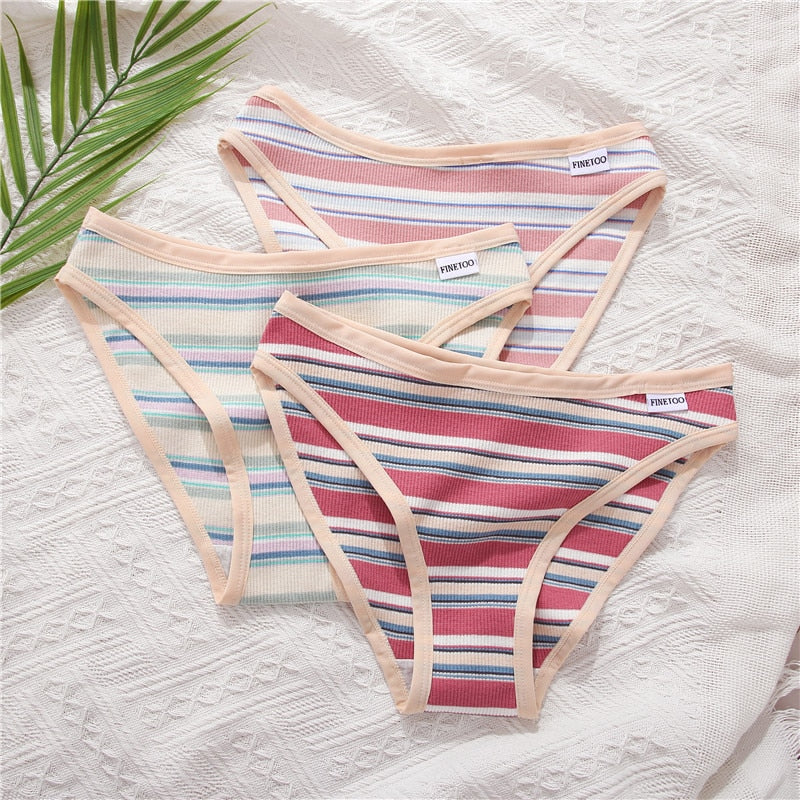 2 Pack Cotton Mix Panties Femme Colorful Striped Lingerie Briefs Underpant Ladies Underwear The Clothing Company Sydney