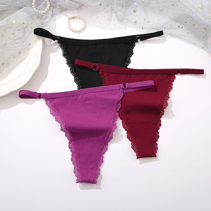 2 Pack Set G-String Cotton Mix Panties Low Waist thong Solid Underpants Comfortable Underwear Intimate Lingerie The Clothing Company Sydney