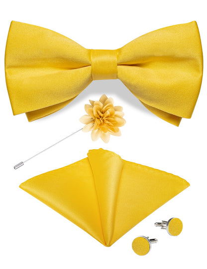 Wedding Bow Tie for Men Classic Red Pre-tied Bowtie Cufflinks Corsage Set for Party Silk Butterfly Knot Gift  Set The Clothing Company Sydney