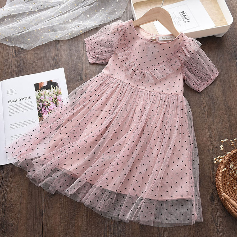 Kids Dresses for Girls Sleeveless Dress Sequined Party Costume Mesh Summer Puffy Rainbow Children Dress The Clothing Company Sydney