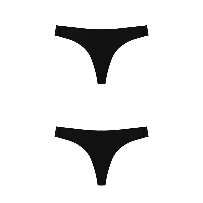 2 Pack Thong G-string Women Seamless Underwear Ice Silk Super Thin Breathable Low Waist Solid Briefs Panties Lingerie The Clothing Company Sydney