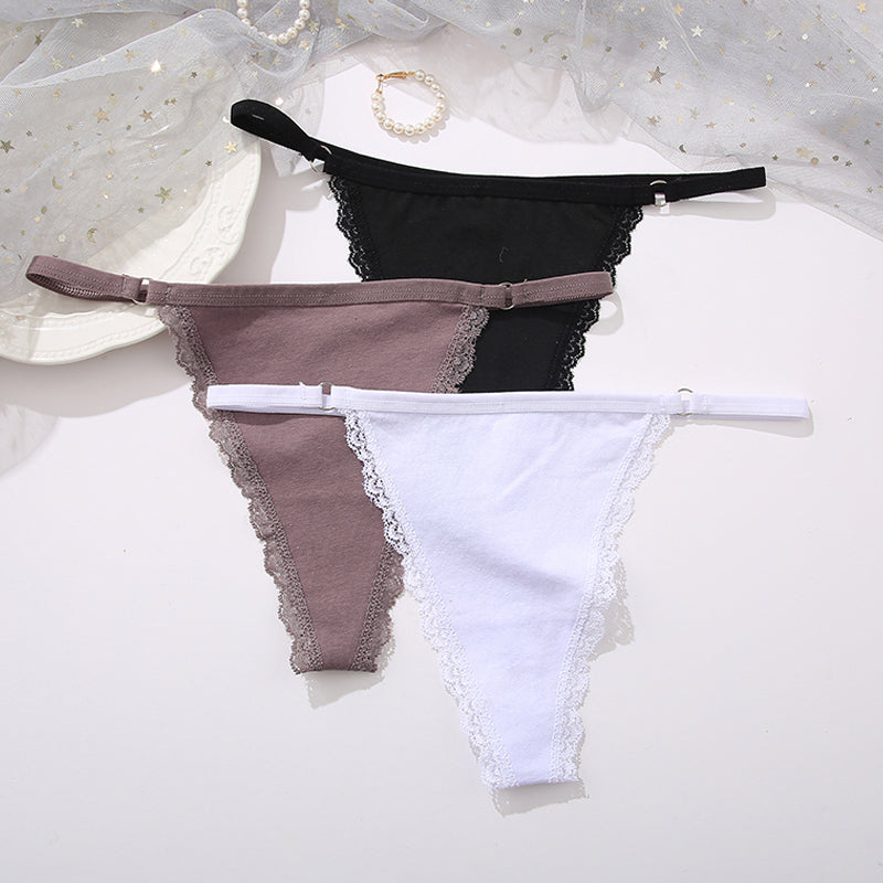 2 Pack Set G-String Cotton Mix Panties Low Waist thong Solid Underpants Comfortable Underwear Intimate Lingerie The Clothing Company Sydney