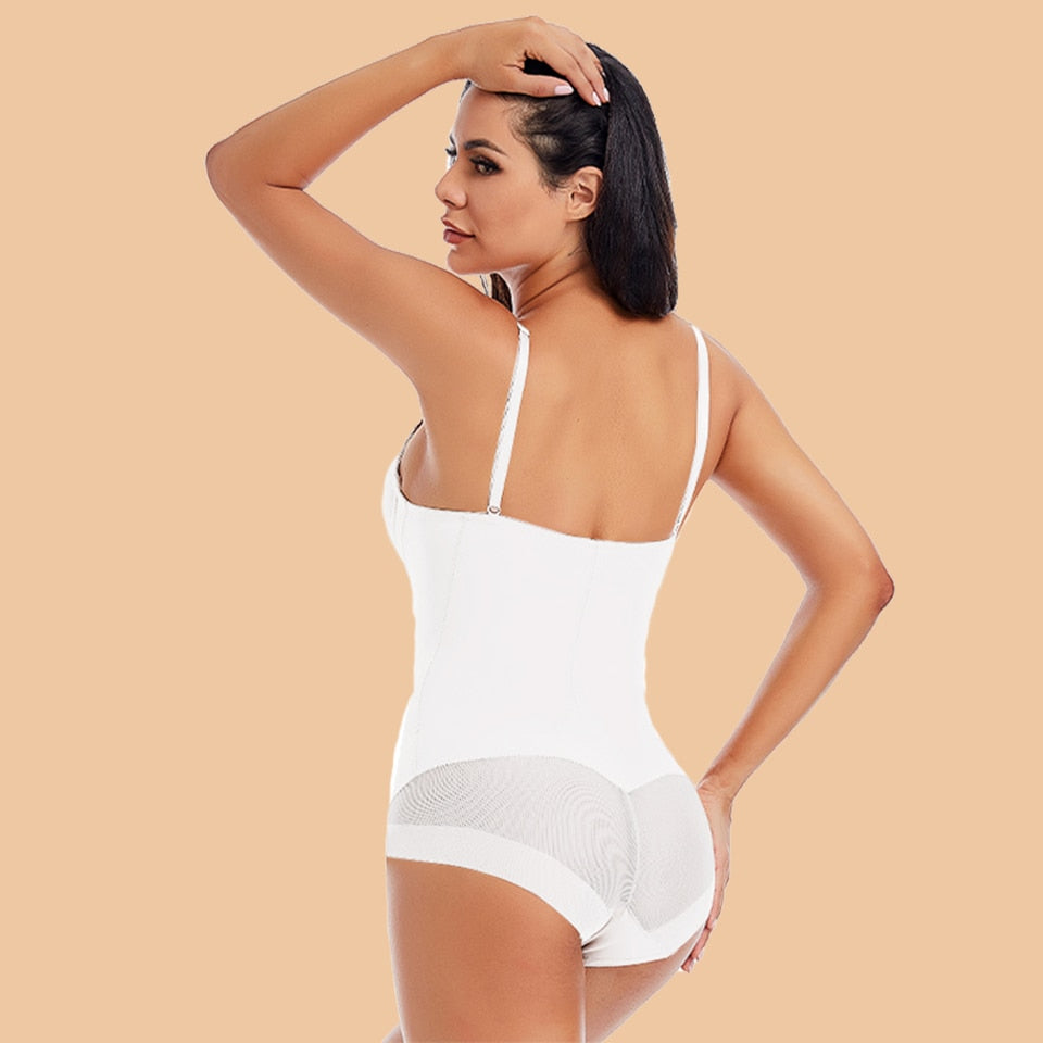 Underwire White Bodysuit Women Body Shapers Stretch Solid Color