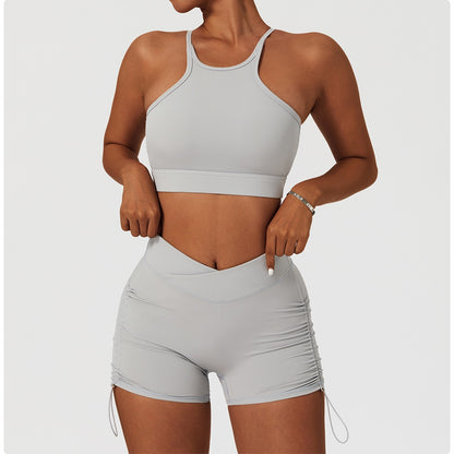 2 Piece Women's Yoga Set Workout Shirts Sport Pants Bra Gym Suits Fitness Shorts Crop Top High Waist Running Leggings Sports Sets The Clothing Company Sydney