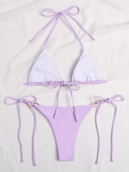 Ring Linked Micro Triangle Thong Bikini Set Two Piece Swimwear Sexy Swimsuit Summer Beach Bathing Suit Bikinis The Clothing Company Sydney